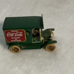 Coca Cola Green and Gold Vintage Delivery Truck Toy 1979